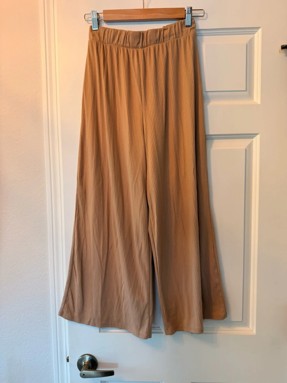 Dressed in LALA Beige Ribbed Lounge Pantsuit Set - Picture 3 of 4
